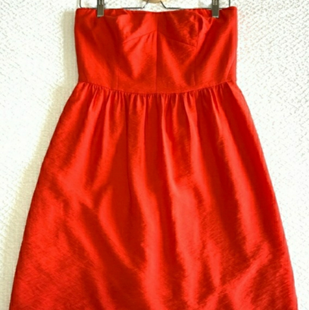 Like New Loft Strapless Red Dress